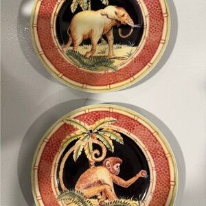 Jungle Animal porcelain plates by Siddhia Hutchinson